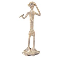 Brass Tribal Man Dancing Figurine