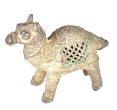 Brass Patinated Camel Incense Stick Holder