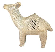 Brass Patinated Camel Incense Stick Holder