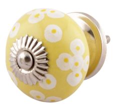 Yellow Ceramic Floral Cabinet Knob Online