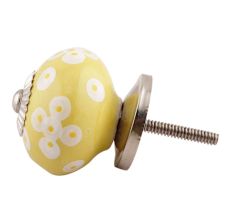 Yellow Ceramic Floral Cabinet Knob Online