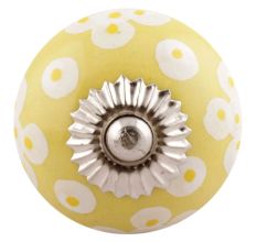 Yellow Ceramic Floral Cabinet Knob Online