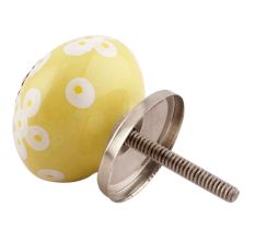 Yellow Ceramic Floral Cabinet Knob Online