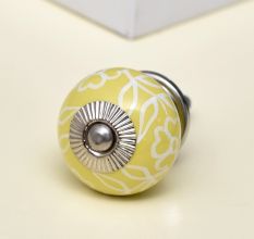 Yellow Leaf Ceramic Floral Drawer Knob Online