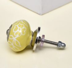 Yellow Leaf Ceramic Floral Drawer Knob Online