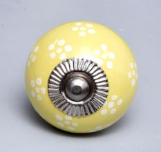 Yellow Ceramic Floral Drawer Knob Online