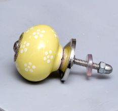 Yellow Ceramic Floral Drawer Knob Online