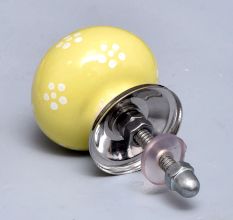 Yellow Ceramic Floral Drawer Knob Online