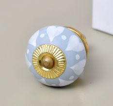 Dark Grey Heart Ceramic Floral Dresser Knob Online