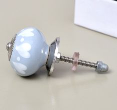 Dark Grey Heart Ceramic Floral Dresser Knob Online