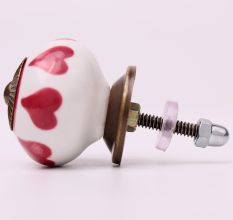 Cherry Heart Ceramic Floral Cabinet Knob Online