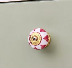Cherry Heart Ceramic Floral Cabinet Knob Online