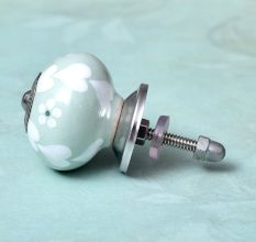 Sage Green Heart Ceramic Floral Wardrobe Knob Online
