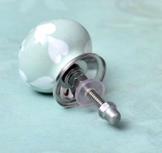 Sage Green Heart Ceramic Floral Wardrobe Knob Online