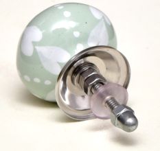 Sage Green White Hearted Ceramic Dresser Knobs Online