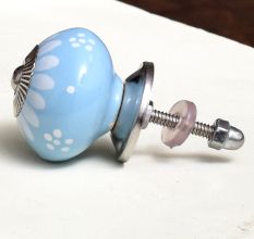 Turquoise Floral Ceramic Drawer Knobs Online