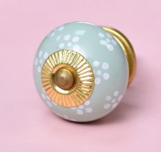 Sage Green Dotted Ceramic Cabinet Knob Online