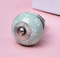 Sage Green Dotted Ceramic Cabinet Knob Online