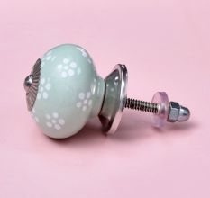Sage Green Dotted Ceramic Cabinet Knob Online