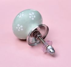 Sage Green Dotted Ceramic Cabinet Knob Online