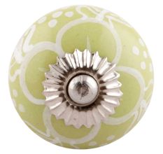 Lime Green Floral Ceramic  Dresser Knobs Online
