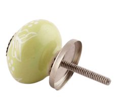 Lime Green Floral Ceramic  Dresser Knobs Online
