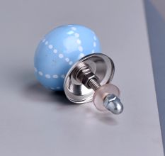 Turquoise Line Dotted Ceramic Floral Dresser Knobs Online