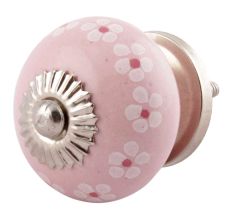 Pink Tiny Flower Ceramic Drawer Knob