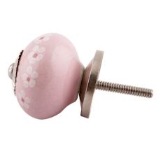 Pink Tiny Flower Ceramic Drawer Knob