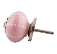Pink Line Dotted Ceramic Dresser Knobs Online