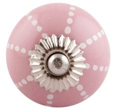 Pink Line Dotted Ceramic Dresser Knobs Online
