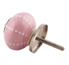 Pink Line Dotted Ceramic Dresser Knobs Online