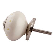 Cream Round Tiny Flower Ceramic Dresser Knobs Online