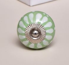 Sage Green Floral Ceramic Wardrobe Knobs Online