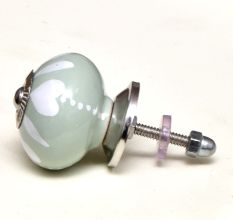 Sage Green Heart Ceramic Floral Cabinet Knobs Online