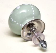 Sage Green Heart Ceramic Floral Cabinet Knobs Online