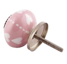 Pink Heart Ceramic Floral Drawer Knobs