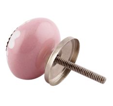 Pink Heart And Tiny Flower Ceramic Knobs