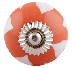 Orange Heart Floral Ceramic Knobs