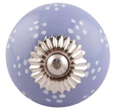 Slate Blue Dotted Ceramic Knobs 