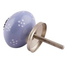 Slate Blue Dotted Ceramic Knobs 