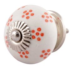 Orange Dotted Ceramic Floral Knobs Online