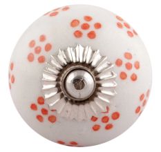 Orange Dotted Ceramic Floral Knobs Online