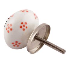 Orange Dotted Ceramic Floral Knobs Online