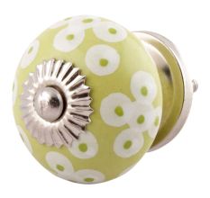 Lime Green Floral Ceramic Knobs Online