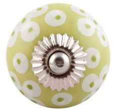 Lime Green Floral Ceramic Knobs Online