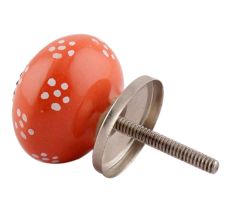 Orange Dotted Ceramic Floral Wardrobe Knobs Online