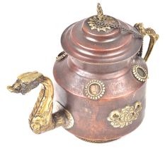Brass Copper Teapot Embossed Design