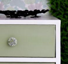 Blue Floral Flat Knob