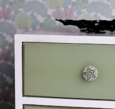 Blue Floral Flat Knob